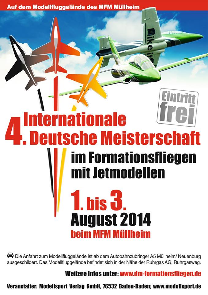 4. Internationale Meisterschaft im Formationsfliegen mit Jetmodellen 01.08. – 03.08.2014