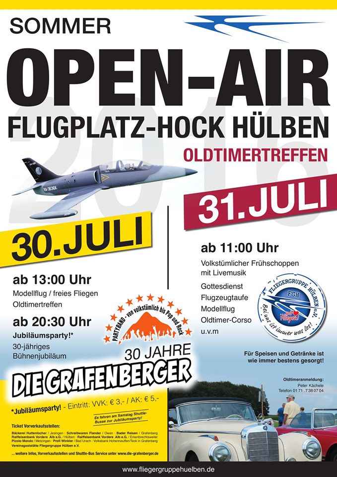 Flugplatzhock mit Modellflugvorführung Hülben 2016