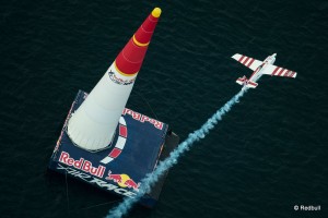Paul Bonhomme of Great Britain flies during the finals of the second stage of the Red Bull Air Race World Championship in Rovinj, Croatia on April 13, 2014. // Jörg Mitter/Red Bull Content Pool