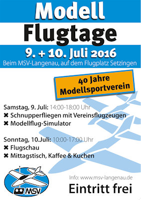 Modellflugtage Modellsportverein Langenau e.V. 2016