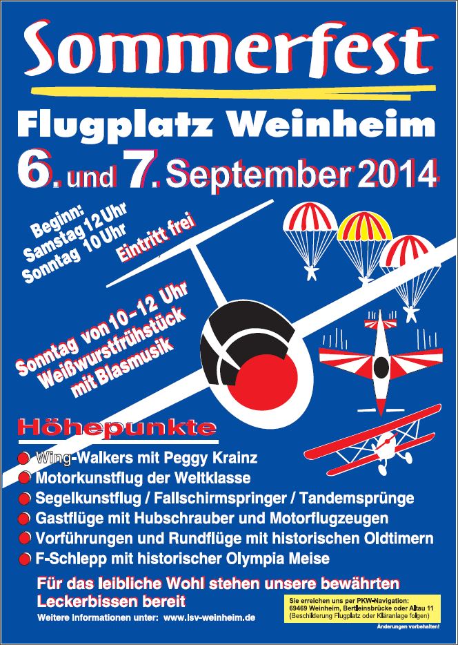 Sommerfest Flugplatz Weinheim 2014