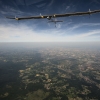 20120724_crossingsfrontiers_returntopayerne_puydedome_BP_revillard L'avion solar impulse en route pour payerne survole le puy de dome et la ville de clermont ferrand
