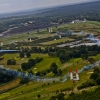 Peter Besenyei of Hungary performs during the training of the fifth stage of the Red Bull Air Race World Championship in Ascot, Great Britain on August 15, 2015.