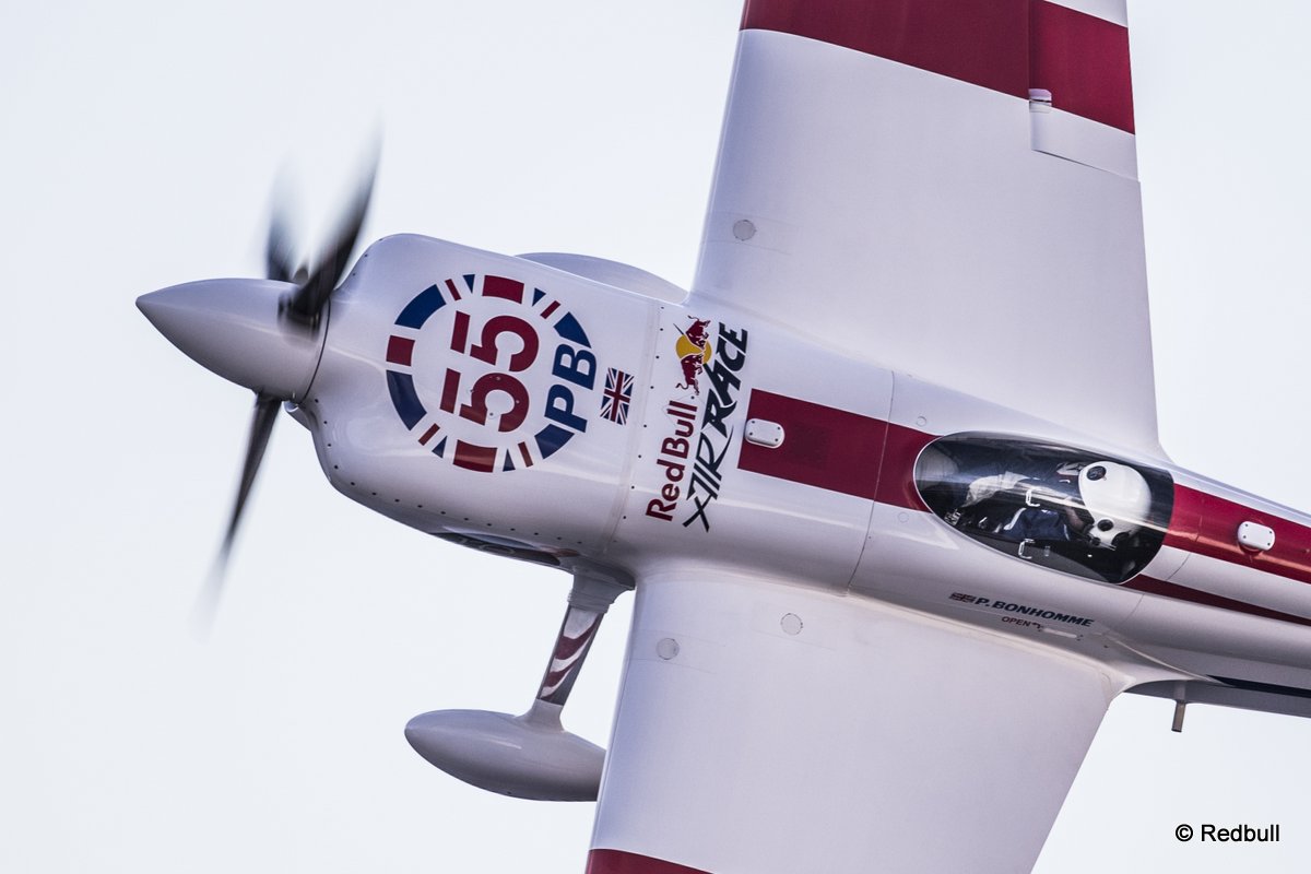 Paul Bonhomme of Great Britain performs during qualifying day of the eighth stage of the Red Bull Air Race World Championship at the Las Vegas Motor Speedway in Las Vegas, Nevada, United States on October 17, 2015.