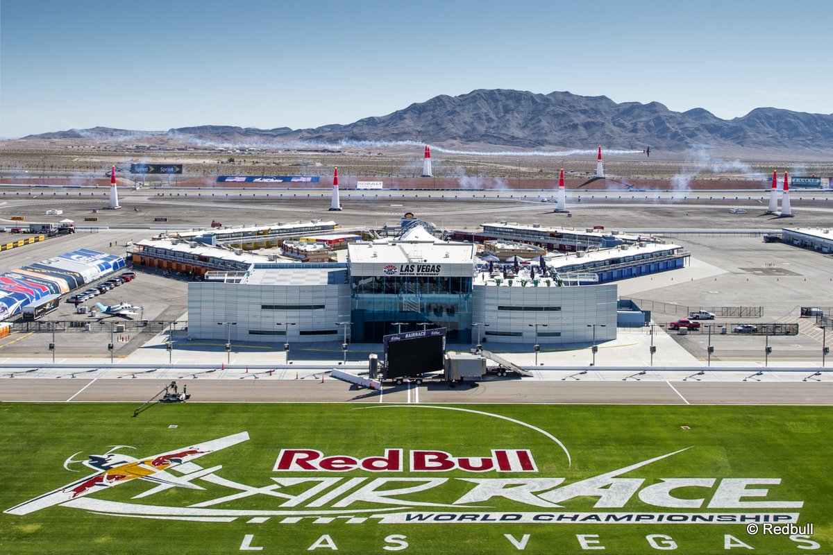 Location seen of the seventh stage of the Red Bull Air Race World Championship at the Las Vegas Motor Speedway in Las Vegas, Nevada, United States on October 10, 2014. Location seen of the seventh stage of the Red Bull Air Race World Championship at the Las Vegas Motor Speedway in Las Vegas, Nevada, United States on October 10, 2014.