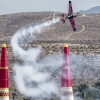 Kirby Chambliss of the United States performs during the training session for the seventh stage of the Red Bull Air Race World Championship at the Las Vegas Motor Speedway in Las Vegas, Nevada, United States on October 10, 2014.