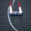 Hannes Arch of Austria performs during the qualifying for the second stage of the Red Bull Air Race World Championship in Rovinj, Croatia on April 12, 2014.