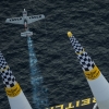 Hannes Arch of Austria flies during the finals of the second stage of the Red Bull Air Race World Championship in Rovinj, Croatia on April 13, 2014.