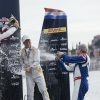 Hannes Arch of Austria (L), Paul Bonhomme of Great Britain (R) and Yoshihide Muroya of Japan