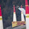 Yoshihide Muroya of Japan flies during the training for the eighth stage of the Red Bull Air Race World Championship at the Red Bull Ring in Spielberg, Austria on October 24, 2014.