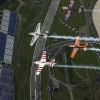Hannes Arch of Austria flies in formation with Paul Bonhomme of Great Britain, Peter Besenyei of Hungary and Nicolas Ivanoff of France during a Recon flight prior to the eight stage of the Red Bull Air Race World Championship over the Red Bull Ring in Spielberg, Austria on October 22, 2014.