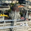 Peter Besenyei of Hungary leads Francois Le Vot of France and Martin Sonka of the Czech Republic during the Recon flight over the Parliament Building prior to the Red Bull Air Race World Championship in Budapest, Hungary on July 02, 2015.
