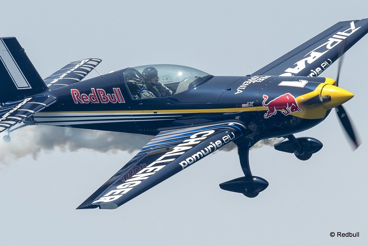 Danniel Ryfa of Sweden performs during the Challenger Cup of the third stage of the Red Bull Air Race World Championship in Rovinj, Croatia on May 31, 2015.