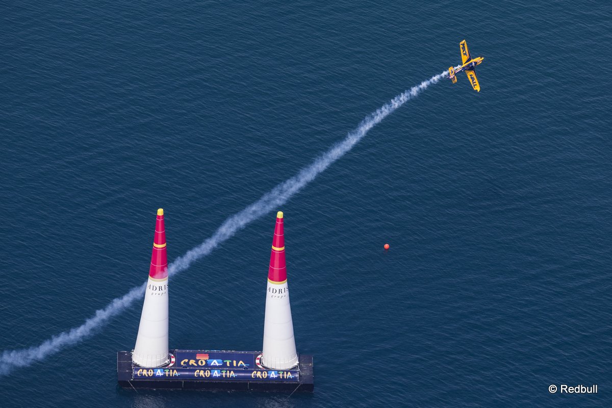Matt hall of Australia performs during the finals of the third stage of the Red Bull Air Race World Championship in Rovinj, Croatia on May 31, 2015.