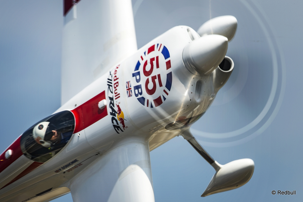 Paul Bonhomme of Great Britain performs during the training of the seventh stage of the Red Bull Air Race World Championship at the Texas Motor Speedway in Fort Worth, Texas, United States on September 25, 2015.