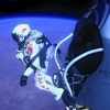 Pilot Felix Baumgartner of Austria jumps out of the capsule during the final manned flight for Red Bull Stratos in Roswell, New Mexico, USA on October 14, 2012.Â 