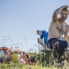 Aaron Durogati (ITA) rests before he launches during the Red Bull X-Alps near Garmisch, Germany on July 7th 2015
