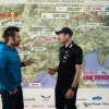 Christian Maurer (SUI1) and Hannes Arch speak during the Red Bull X-Alps Route Launch in Salzburg, Austria on March 19th, 2015