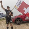 Christian Maurer (SUI1) at the finish line during the Red Bull X-Alps Peille, France on July 13th 2015