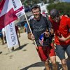 Paul Guschlbauer of Austria arrives in Peille at the Red Bull X-Alps, France on July 14 2015.