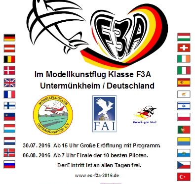 18. FAI Europameisterschaft F3A Untermünkheim 28.07. – 06.08.2016