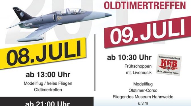 Flugplatzhock mit Modellflugvorführung Hülben 08.07. – 09.07.2017