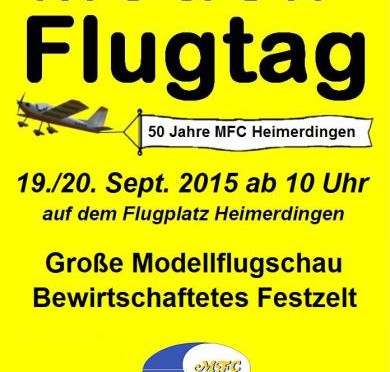 Modellflugtag 50 Jahre MFC Heimerdingen 19.09. – 20.09.2015